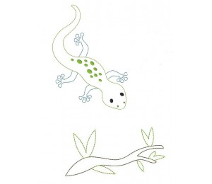 Stickdatei - Echse Reptil Fransenappli